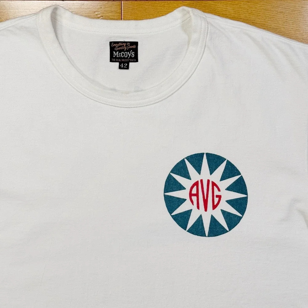 The Real McCoy's Flying Tigers‎ Graphic T Shirt White Size 42 Men's